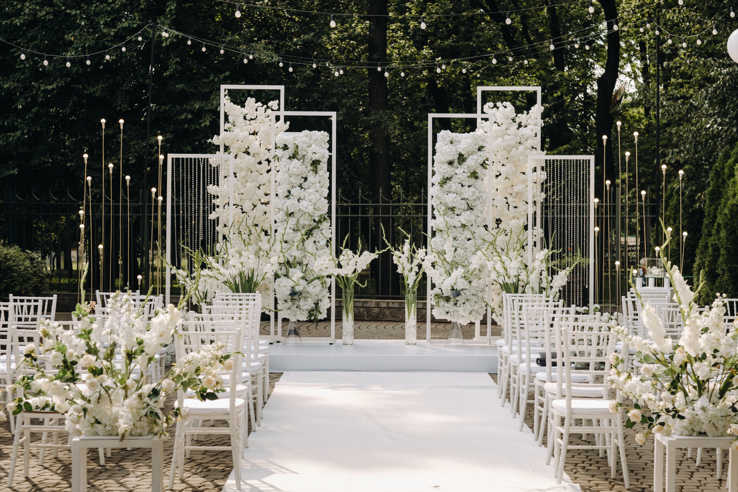 wedding destination with white decoration
